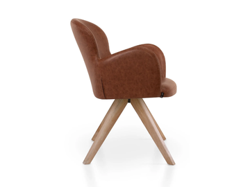HERA SPIDER - Trestle-based leather chair with armrests by 5A Design - view 3